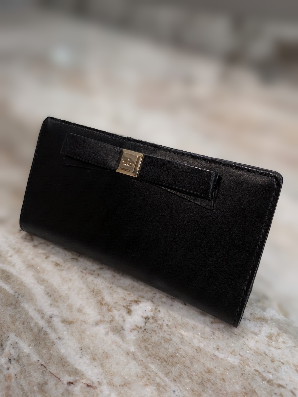 kate spade Black Bow Leather Wallet